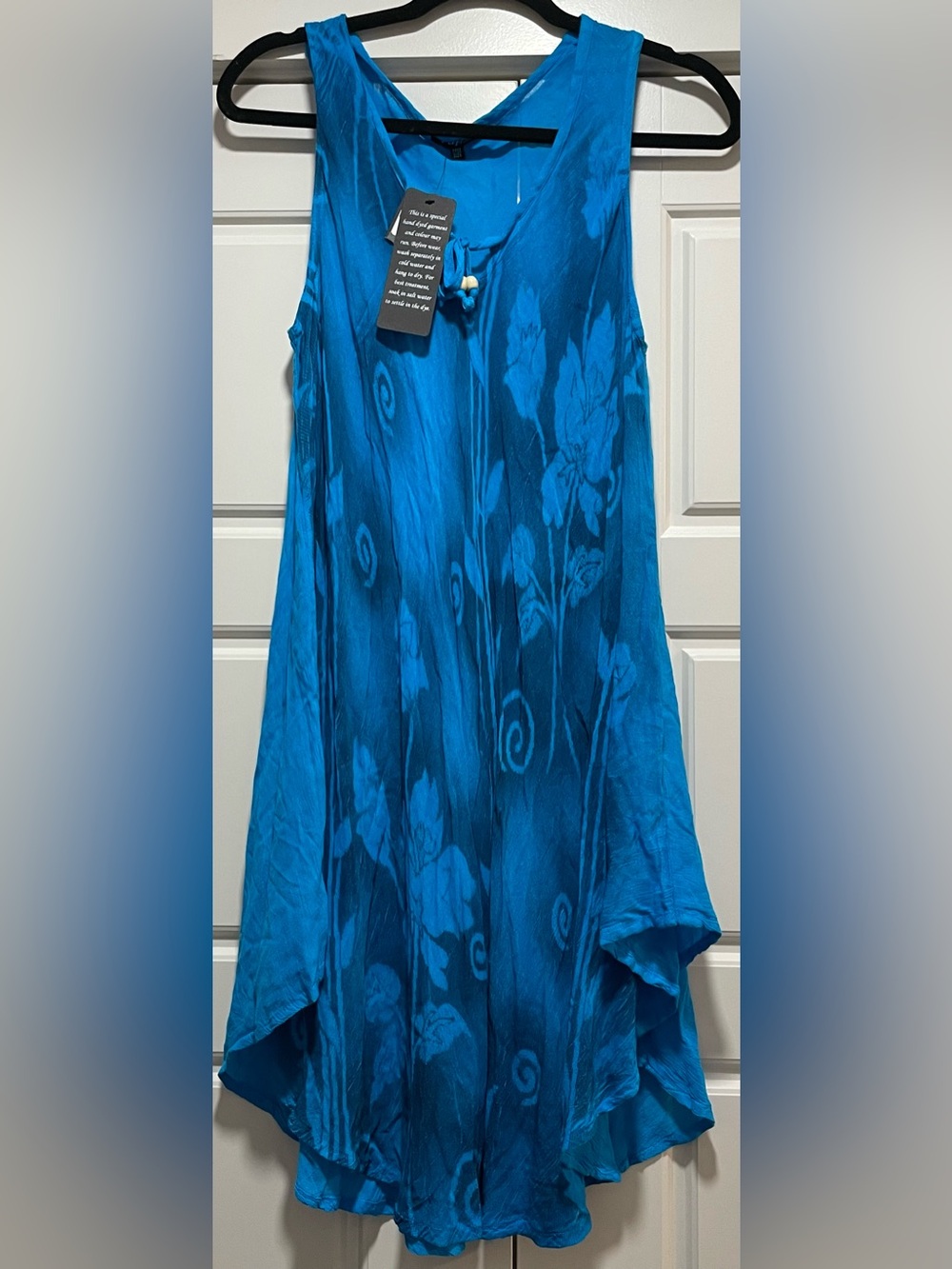 Vibrant Blue Floral High-Low Sundress or Coverup